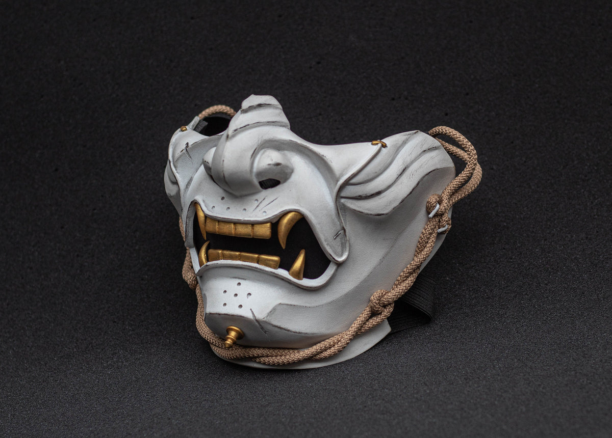 Ghost of Tsushima mask. White finish. Demon Menpo mask